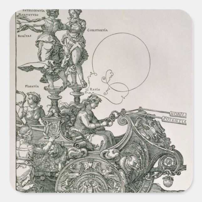 Der große Triumphe Chariot' Quadratischer Aufkleber (Vorderseite)