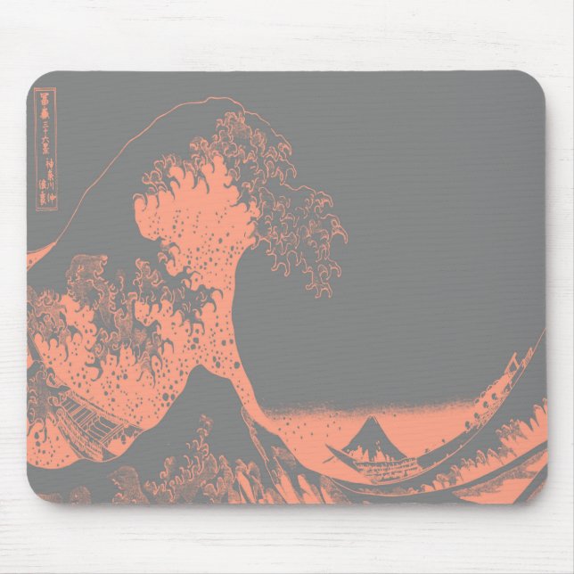 Der große Wellenpfirsich und Grau Mousepad (Vorne)