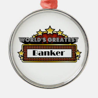 Der größte Banker der Welt Silbernes Ornament