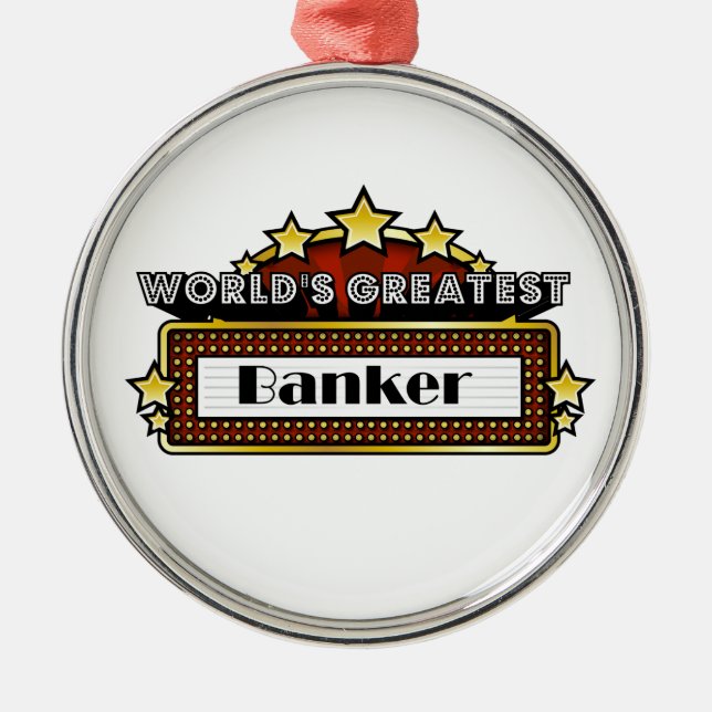 Der größte Banker der Welt Silbernes Ornament (Vorne)