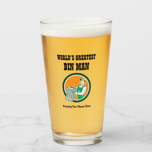 Der größte BIN-Mensch der Welt Behalte unseren Pla Glas (Vorne (Gefüllt))