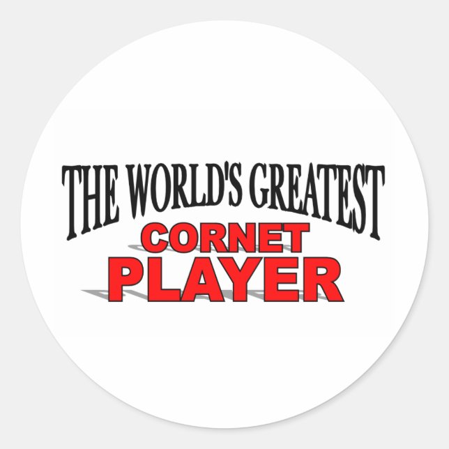 Der größte Cornet-Spieler der Welt Runder Aufkleber (Vorderseite)