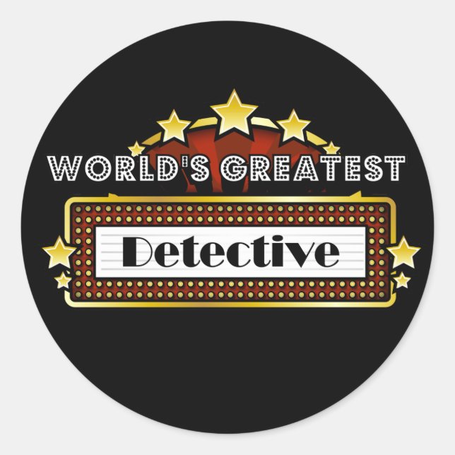 Der größte Detektiv der Welt Runder Aufkleber (Vorderseite)