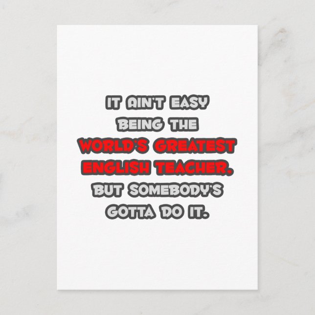 Der größte Englischlehrerwitz der Welt Postkarte (Vorderseite)