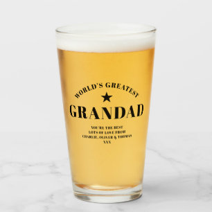 Der größte GRANDAD-Schwarz-Personalisierte Pint Glas