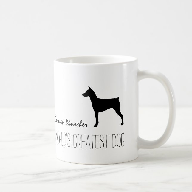 Der größte Hund der deutschen Pinscher Silhouette Kaffeetasse (Rechts)