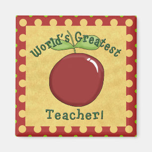 Der größte Lehrer der Welt, roter Apple & gelbe Pu Magnet
