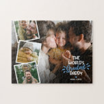 Der größte Papa der Welt - 4 Foto Puzzle<br><div class="desc">Personalisiertes Vatertagsrätsel mit 4 Familienbildern,  die Sie durch Ihr eigenes ersetzen können,  das niedliche Sprichwort "der weltgrößte Papa" und Ihre Namen.</div>