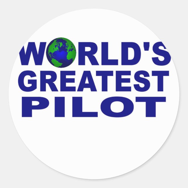 Der größte Pilot der Welt Runder Aufkleber (Vorderseite)
