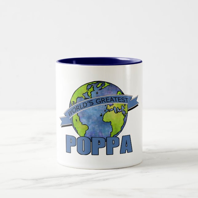 Der größte Poppa der Welt Zweifarbige Tasse (Mittel)