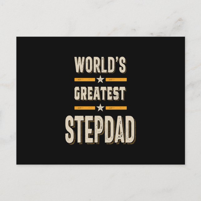 Der größte Step-Vater der Welt - Funny Stepfather- Postkarte (Vorderseite)