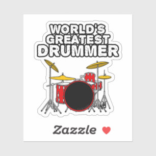 Der größte Trommler der Welt, Drum Kit Musiker Fun Aufkleber