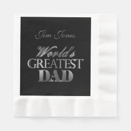 Der größte Vater der Welt Elegant Black Silver Gra Serviette
