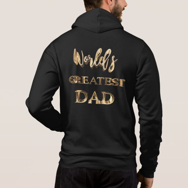 Der größte Vater der Welt - Eleganter Goldlook Hoodie (Rückseite)