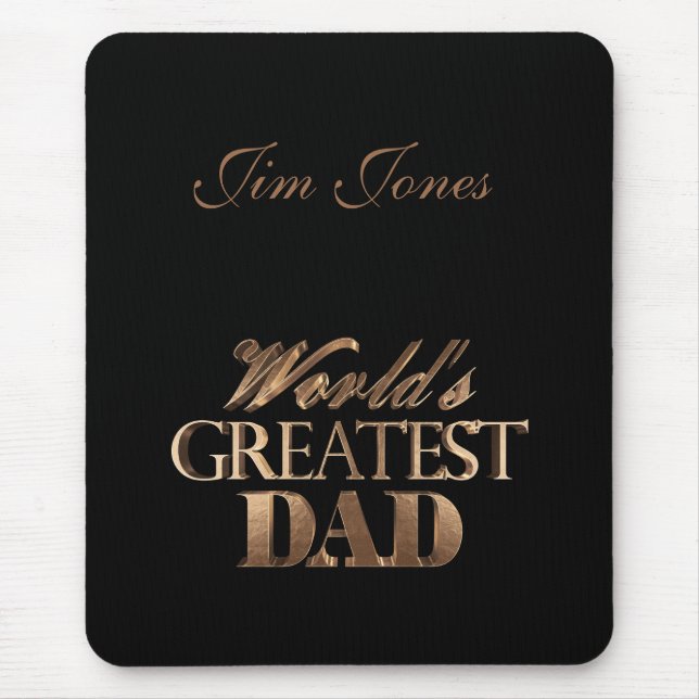 Der größte Vater der Welt - Eleganter Schwarz-Gold Mousepad (Vorne)