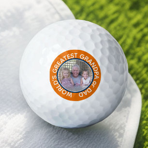 Der größte Vater der Welt Großvater Foto orange bl Golfball