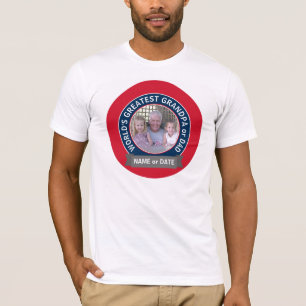 Der größte Vater der Welt Großvater Foto rot bl T-Shirt