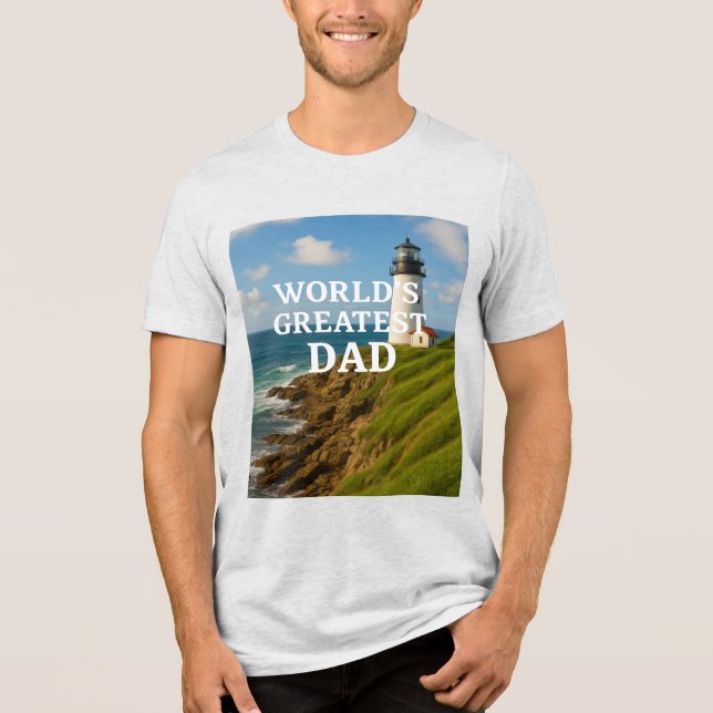 Der größte Vater der Welt - Küstenstreifen Tri-Blend Shirt (Vorderseite)