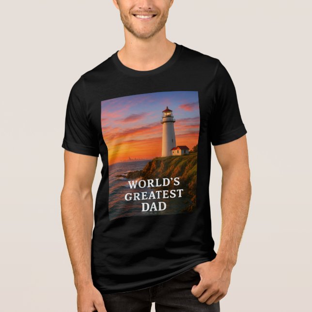 Der größte Vater der Welt - Lighthouse Edition Tri-Blend Shirt (Vorderseite)