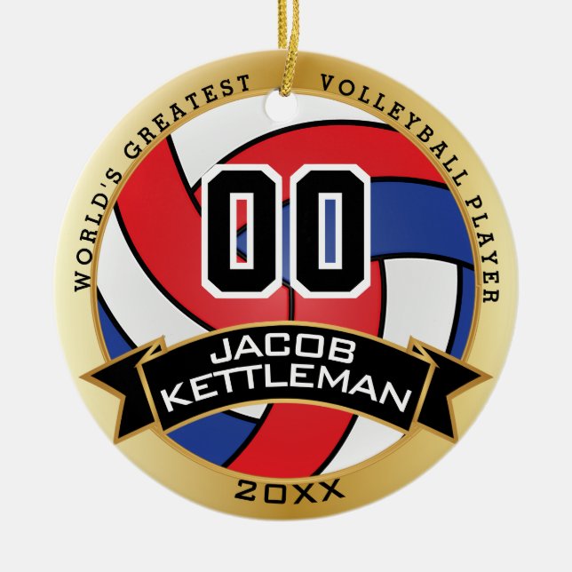 Der größte 🏐 Volleyball-Spieler der Welt Keramik Ornament (Vorne)