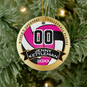 Der größte Volleyballspieler der Welt - Hot Pink Keramik Ornament