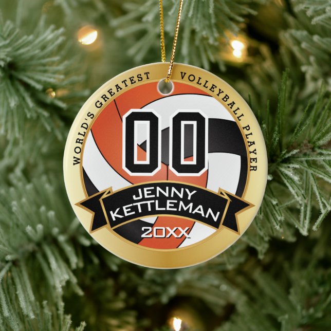 Der größte Volleyballspieler der Welt - Orange Keramik Ornament (Baum)