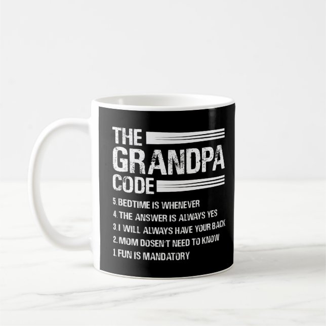 Der Großvater-Code Funny Großvater Kaffeetasse (Links)