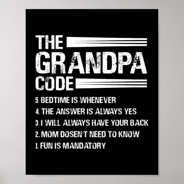 Der Großvater-Code Funny Großvater Poster (Vorne)