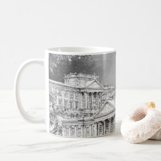 Der Grund in Pemberley - Tasse des Kaffees (Mit Donut)