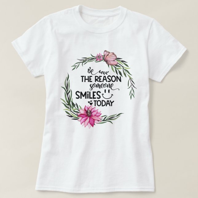 DER GRUND SEIN | Rosa Blumenrege T-Shirt (Design vorne)