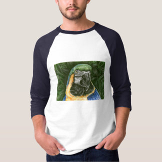 Der grundlegende 3/4 Raglan Blauund Goldder T-Shirt