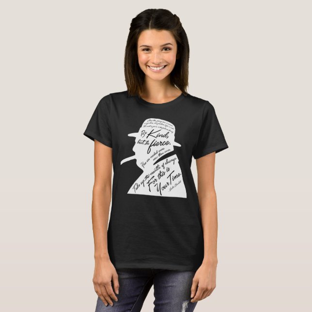 Der grundlegende dunkle T - Shirt Churchill Frauen (Vorne ganz)