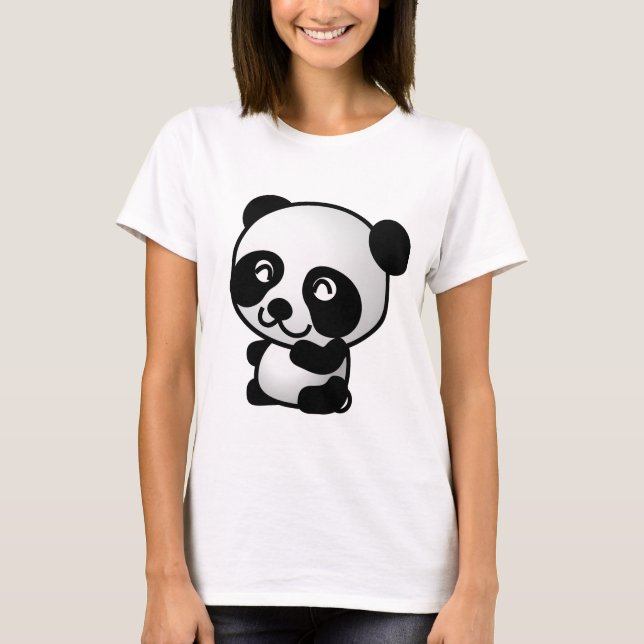 Der grundlegende T - Shirt der Panda-Frauen (Vorderseite)