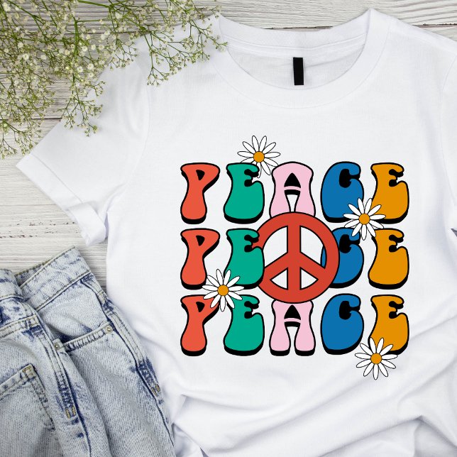 Der grundlegende T - Shirt der Retro Peace Woman i (Von Creator hochgeladen)