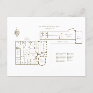 Der Grundriss des Weißen Hauses im ersten Stock We Postkarte