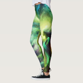 Der grüne Engel auf einem Paar maßgeschneidertem M Leggings