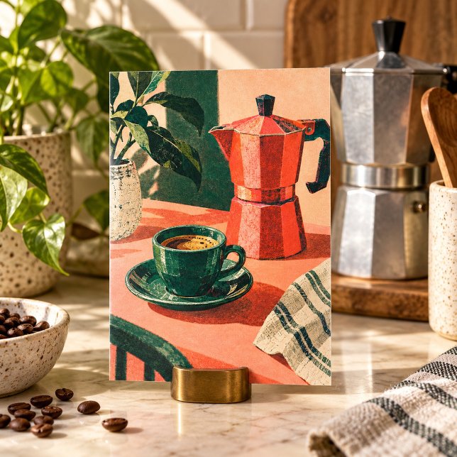 Der Grüne Espresso-Kunstprint Poster (4 x 6 inch unframed semi-gloss print. Flat printed artwork. Styled scene; props not included.)