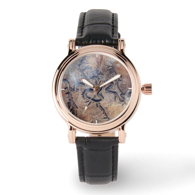 Der grüne Fluss mit seinen Nebenschluchten in Utah Armbanduhr (Vorderseite)