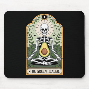 Der grüne Heiler Skelett Avocado Yoga Mystiker Mousepad