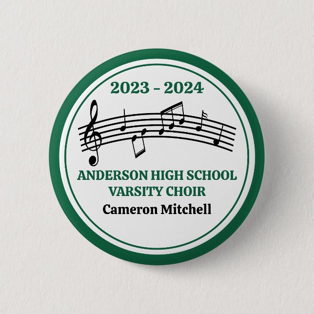 Der grüne High School Chor Custom Keepake Button (Vorderseite)