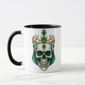 Der grüne König Schädel mit einer Juwelenkrone Tasse