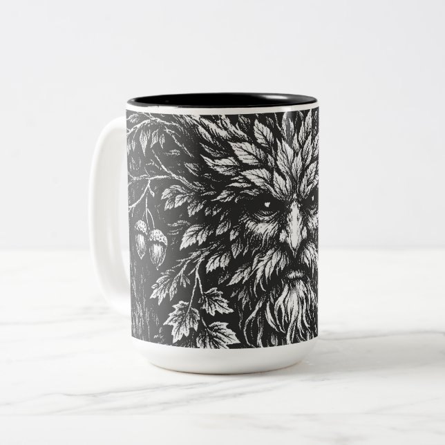 Der Grüne Mann von BurnsInHell Zweifarbige Tasse (Vorderseite Links)