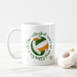 Der grüne orange Volleyballplatz ist mein glücklic Kaffeetasse