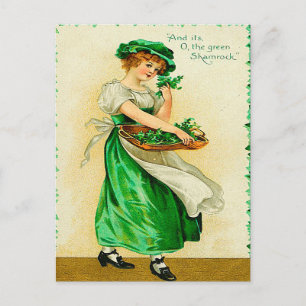 Der grüne Shamrock Vintage St. Patrick's Day Postkarte