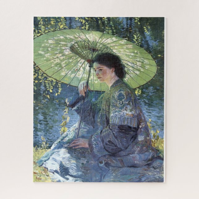 Der grüne Sonnenschirm von Guy Rose Kunstpuzzle Puzzle (Vertikal)