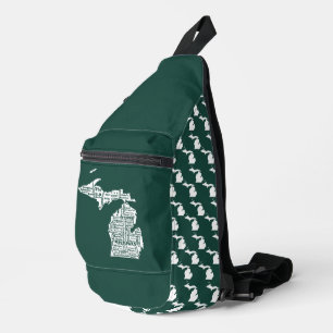 Der grüne Staat der Städte von Michigan Crossbody Bag