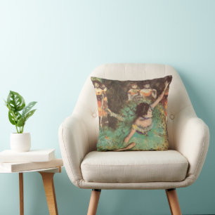 Der Grüne Tänzer von Edgar Degas, Vintage Ballet Kissen