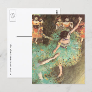 Der Grüne Tänzer von Edgar Degas, Vintage Ballet Postkarte