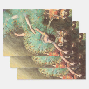Der grüne Tänzer von Edgar Degas, Vintages Ballett Geschenkpapier Set