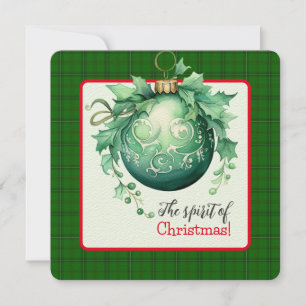 Der grüne Weihnachtsball Karte